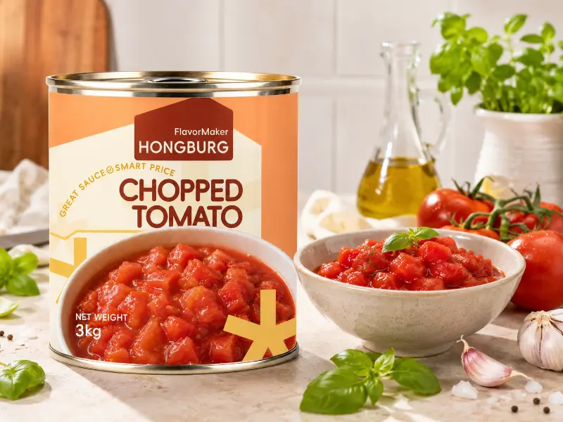 Класични конзервирани сецкани домати